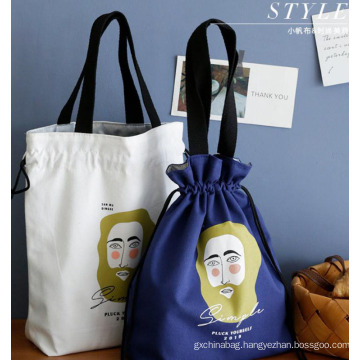 New arrival insulation waterproof lunch bag cotton canvas picnic bag drawstring tote bag